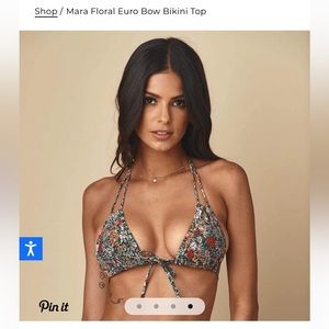 NWT Montce Mara Floral Euro Bow Bikini Top